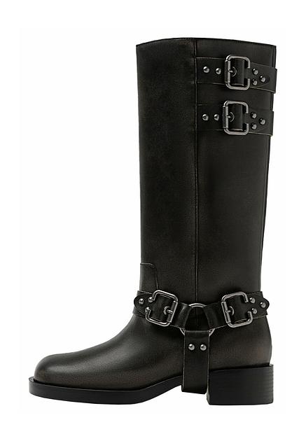 Stivali texani biker dark grey Stradivarius FRL